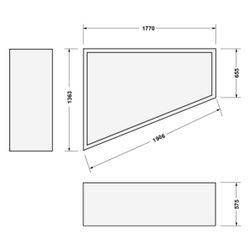 Duravit Paiova Badewannenträger 1370x1770x570mm, Trapezförmig, gerade Seitenwa... DURAVIT-791422000000000 4021534534379 (Abb. 1)