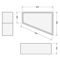 Duravit Paiova Badewannenträger 1270x1670x570mm, Trapezförmig, gerade Seitenwa... DURAVIT-791421000000000 4021534534362 (Abb. 1)