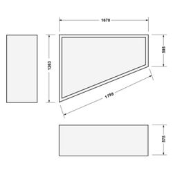 Duravit Paiova Badewannenträger 1270x1670x570mm, Trapezförmig, gerade Seitenwa... DURAVIT-791420000000000 4021534534355 (Abb. 1)