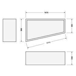 Duravit Paiova Badewannenträger 970x1670x570mm, Trapezförmig, gerade Seitenwan... DURAVIT-791418000000000 4021534534331 (Abb. 1)