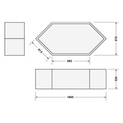 Duravit D-Code Badewannenträger 870x1870x520mm, Rechteckig, gerade Seitenwand ... DURAVIT-790477000000000 4021534401831 (Abb. 1)