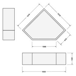 Duravit D-Code Badewannenträger 370x1370x520mm, Rechteckig, gerade Seitenwand ... DURAVIT-790476000000000 4021534401817 (Abb. 1)