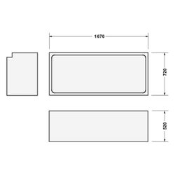 Duravit D-Code Badewannenträger 720x1670x515mm, Rechteckig, gerade Seitenwand ... DURAVIT-790474000000000 4021534401916 (Abb. 1)