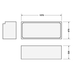 Duravit D-Code Badewannenträger 670x1670x520mm, Rechteckig, gerade Seitenwand ... DURAVIT-790472000000000 4021534401893 (Abb. 1)