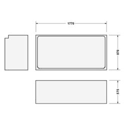 Duravit Starck Badewannenträger 870x1770x570mm, Rechteckig, gerade Seitenwand ... DURAVIT-790450000000000 4021534306334 (Abb. 1)