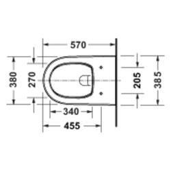 Duravit Qatego Wand-WC 570x385x360mm Weiß Hochglanz 4l Tiefspüler rimless waagerech... DURAVIT-2583090000 4067116339376 (Abb. 1)