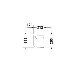 Duravit D-Code Halbsäule aus Keramik 213x215x280mm, Weiß Hochglanz, wandhängend, fü... DURAVIT-0857170000 4021534344169 (Abb. 1)