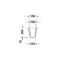 Duravit D-Code Halbsäule aus Keramik 268x245x305mm, Weiß Hochglanz, wandhäng., für ... DURAVIT-0857180000 4021534344152 (Abb. 1)
