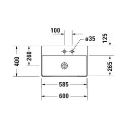 Duravit DuraSquare Waschtisch 400x600x145mm, Compact, DuraCeram, Weiß Hochglanz, Re... DURAVIT-2356600070 4053424497976 (Abb. 1)