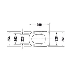Duravit D-Code WC-Sitz Weiß Hochglanz 490x43x361mm mit Absenkautomatik, Sitzgarnitu... DURAVIT-0060390000 4021534822544 (Abb. 1)