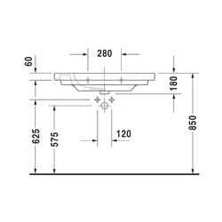Duravit D-Code Waschtisch 485x850x180mm, Weiß Hochglanz, Rechteckig, 1 Waschplatz/... DURAVIT-03428500002 4021534458545 (Abb. 1)