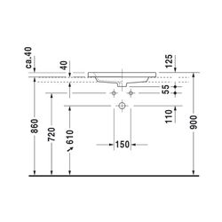 Duravit Design Classics Einbauwaschtisch 430x600x125mm, Weiß Hochglanz, mit HLB/Übe... DURAVIT-0347600000 4021534533808 (Abb. 1)