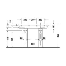 Duravit D-Code Doppelwaschtisch 490x1200x180mm, Weiß Hochglanz, Rechteckig, 2Wasch... DURAVIT-03481200002 4021534853357 (Abb. 1)