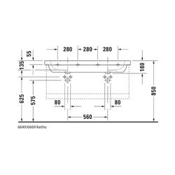 Duravit D-Code Doppelwaschtisch 490x1200x180mm, Weiß Hochglanz, Rechteckig, 2Wasch... DURAVIT-03481200002 4021534853357 (Abb. 1)