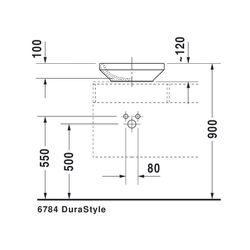 Duravit DuraStyle Aufsatzbecken 430mm, Weiß Hochglanz, Quadratisch, ohne Überlauf u... DURAVIT-0349430000 4021534850684 (Abb. 1)