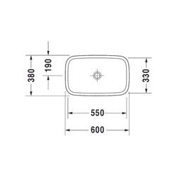 Duravit DuraStyle Aufsatzbecken 600mm, Weiß Hochglanz, Quadratisch, ohne Überlauf u... DURAVIT-0349600000 4021534852244 (Abb. 1)