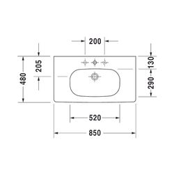 Duravit D-Code Waschtisch 480x850x180mm, Weiß Hochglanz, Rechteckig, 1 Waschplatz/... DURAVIT-03528500002 4021534955129 (Abb. 1)