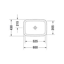 Duravit DuraStyle Einbauwaschtisch 430x600x145mm, Weiß Hochglanz, ohne HLB/Überlauf... DURAVIT-0372600000 4021534875830 (Abb. 1)