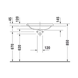 Duravit DuraStyle Einbauwaschtisch 430x600x145mm, Weiß Hochglanz, ohne HLB/Überlauf... DURAVIT-0372600000 4021534875830 (Abb. 1)
