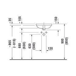 Duravit DuraStyle Einbauwaschtisch 400x400x150mm, Weiß Hochglanz, WonderGliss, ohn... DURAVIT-03733700001 4021534850660 (Abb. 1)