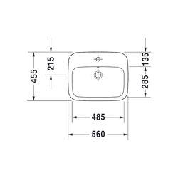 Duravit DuraStyle Einbauwaschtisch 455x560x170mm, Weiß Hochglanz, WonderGliss, mit... DURAVIT-03745600001 4021534899591 (Abb. 1)