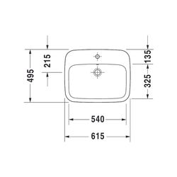 Duravit DuraStyle Einbauwaschtisch 495x615x170mm, Weiß Hochglanz, WonderGliss, mit... DURAVIT-03746200001 4021534897856 (Abb. 1)