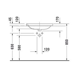 Duravit DuraStyle Einbauwaschtisch 495x615x170mm, Weiß Hochglanz, WonderGliss, mit... DURAVIT-03746200001 4021534897856 (Abb. 1)