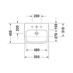 Duravit DuraStyle Halbeinbauwaschtisch 455x550x170mm, Weiß Hochglanz, 1 HL, mit Übe... DURAVIT-0375550000 4021534894190 (Abb. 1)