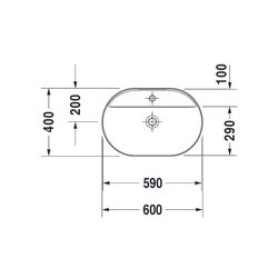 Duravit Luv Aufsatzbecken 600mm, Weiß Hochglanz, WonderGliss, DuraCeram, Oval, mit... DURAVIT-03806000001 4053424177175 (Abb. 1)