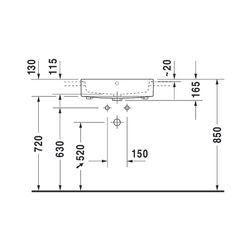 Duravit Vero Air Halbeinbauwaschtisch 470x550x165mm, Weiß Hochglanz, 1 HL, mit Über... DURAVIT-0382550000 4053424180557 (Abb. 1)