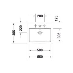Duravit Vero Air Einbauwaschtisch 455x550x165mm, Weiß Hochglanz, mit HLB, mit Überl... DURAVIT-0383550060 4053424184531 (Abb. 1)