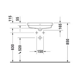 Duravit Vero Air Einbauwaschtisch 455x550x165mm, Weiß Hochglanz, mit HLB, mit Überl... DURAVIT-0383550060 4053424184531 (Abb. 1)