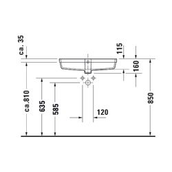 Duravit Vero Air Einbauwaschtisch 345x635x160mm, Weiß Hochglanz, WonderGliss, ohne... DURAVIT-03846000001 4053424536569 (Abb. 1)