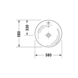 Duravit Starck 1 Einbauwaschtisch 580x580x165mm, Weiß Hochglanz, mit Überlauf, HLB,... DURAVIT-0406580000 4021534080272 (Abb. 1)