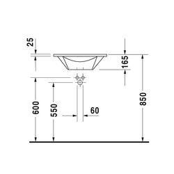 Duravit Starck 1 Einbauwaschtisch 580x580x165mm, Weiß Hochglanz, mit Überlauf, HLB,... DURAVIT-0406580000 4021534080272 (Abb. 1)