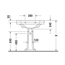 Duravit Serie 1930 Standsäule aus Keramik 300x296x630mm, Weiß Hochglanz, bodenstehe... DURAVIT-0857900000 4021534107894 (Abb. 1)