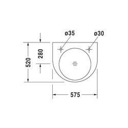 Duravit Architec Waschtisch 520x575x105mm wandhäng., Weiß Hochglanz, Halbrund, 1 Wa... DURAVIT-0443580009 4021534254598 (Abb. 1)