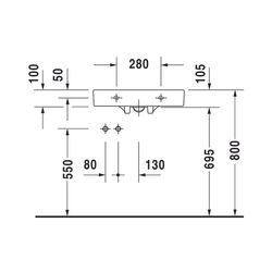 Duravit Architec Waschtisch 520x575x105mm wandhäng., Weiß Hochglanz, Halbrund, 1 Wa... DURAVIT-0443580009 4021534254598 (Abb. 1)