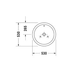 Duravit Starck 1 Aufsatzbecken 530mm, Weiß Hochglanz, WonderGliss, rund, ohne HLB ... DURAVIT-04475300001 4021534217401 (Abb. 1)