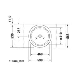 Duravit Starck 1 Aufsatzbecken 530mm, Weiß Hochglanz, WonderGliss, rund, ohne HLB ... DURAVIT-04475300001 4021534217401 (Abb. 1)