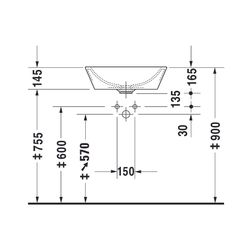 Duravit Starck 1 Aufsatzbecken 530mm, Weiß Hochglanz, WonderGliss, rund, ohne HLB ... DURAVIT-04475300001 4021534217401 (Abb. 1)