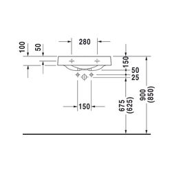 Duravit Architec Waschtisch 520x575x150mm wandhäng., Weiß Hochglanz, Halbrund, 1 Wa... DURAVIT-0449580000 4021534084836 (Abb. 1)