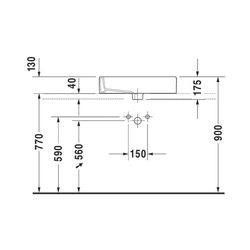 Duravit Vero Aufsatzbecken 595mm, Weiß Hochglanz, Rechteckig, mit HLB, mit Überlauf... DURAVIT-0452600000 4021534346279 (Abb. 1)