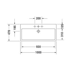 Duravit Vero Waschtisch 470x1000x175mm wandhäng., Weiß Hochglanz, Rechteckig, 2 WP ... DURAVIT-0454100026 4021534285769 (Abb. 1)