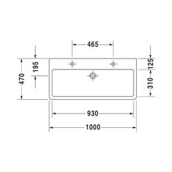 Duravit Vero Waschtisch 470x1000x175mm wandhäng., Weiß Hochglanz, Rechteckig, 2 WP ... DURAVIT-0454100026 4021534285769 (Abb. 1)