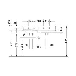 Duravit Vero Waschtisch 470x1000x175mm wandhäng., Weiß Hochglanz, Rechteckig, 2 WP ... DURAVIT-0454100026 4021534285769 (Abb. 1)