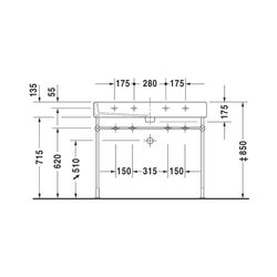 Duravit Vero Waschtisch 470x1000x175mm wandhäng., Weiß Hochglanz, Rechteckig, 2 WP ... DURAVIT-0454100026 4021534285769 (Abb. 1)