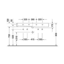 Duravit Vero Waschtisch 470x1200x175mm mit HLB Aufsatz, Weiß Hochglanz, Rechteckig,... DURAVIT-0454120026 4021534582912 (Abb. 1)