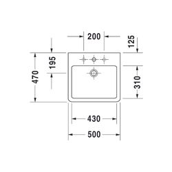 Duravit Vero Waschtisch 470x500x175mm wandhäng., Weiß Hochglanz, Rechteckig, 1 WP m... DURAVIT-0454500000 4021534269301 (Abb. 1)