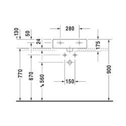 Duravit Vero Waschtisch 470x500x175mm wandhäng., Weiß Hochglanz, Rechteckig, 1 WP m... DURAVIT-0454500000 4021534269301 (Abb. 1)